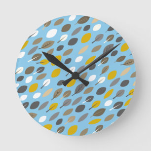 Autumn Leaves Round Clock