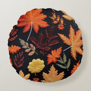  Autumn Leaves Round Cushion