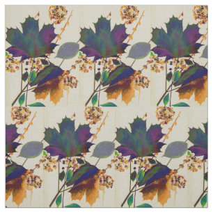 Autumn Leaves Royal Colours Fabric