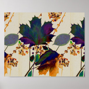 Autumn Leaves Royal Colours Poster