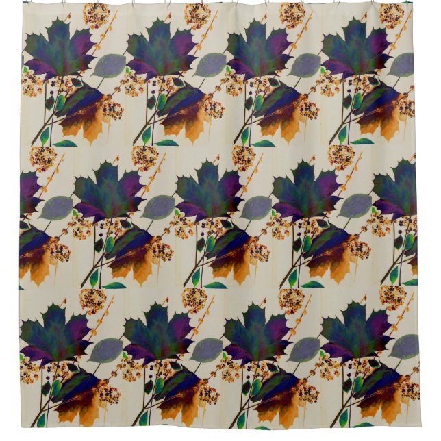 Autumn Leaves Royal Colours Shower Curtain (Front)