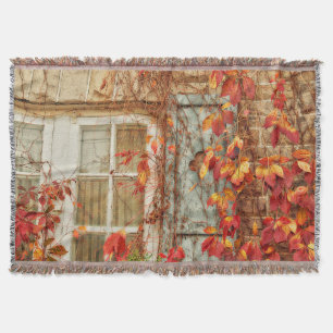 Autumn Leaves Rustic Country Throw Blanket