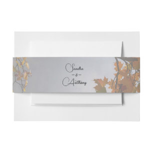 Autumn Leaves Rustic invitation Belly Band
