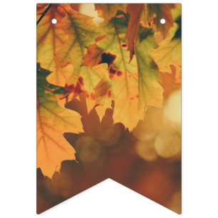 Autumn Leaves Rustic Party Bunting Flags