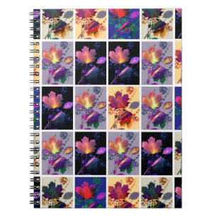 Autumn Leaves Rustic Patchwork Quilt Collage Notebook