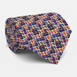 Autumn Leaves Rustic Patchwork Tie