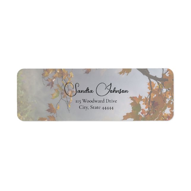 Autumn Leaves Rustic Wedding  Label (Front)