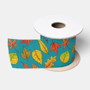 Autumn leaves satin ribbon