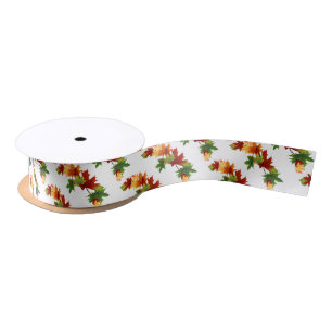 Autumn Leaves Satin Ribbon
