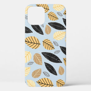 Autumn Leaves: Seamless Blue Background iPhone 12 Case