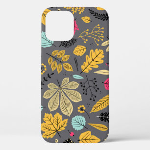 Autumn Leaves: Seamless Dark Pattern iPhone 12 Case