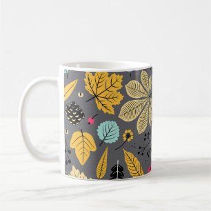 Autumn Leaves: Seamless Dark Pattern Coffee Mug
