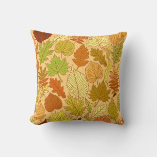 Autumn leaves: seamless fabric print cushion