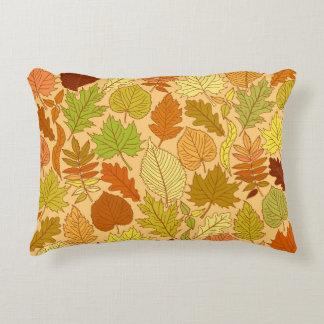 Autumn leaves: seamless fabric print decorative cushion