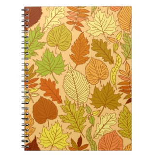Autumn leaves: seamless fabric print notebook