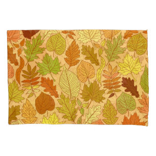 Autumn leaves: seamless fabric print pillowcase