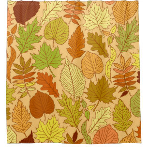 Autumn leaves: seamless fabric print shower curtain