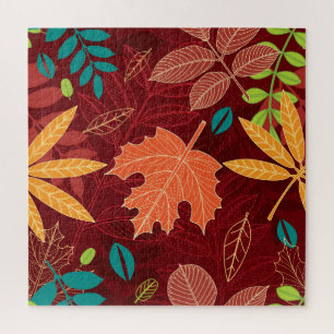 Autumn Leaves: Seamless Nature Pattern Jigsaw Puzzle