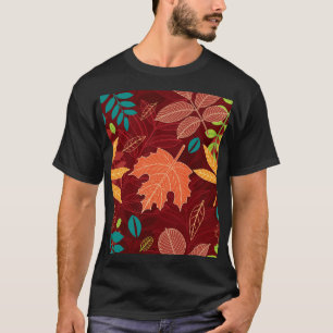 Autumn Leaves: Seamless Nature Pattern T-Shirt