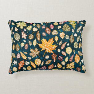 Autumn leaves seamless pattern background vintage decorative cushion