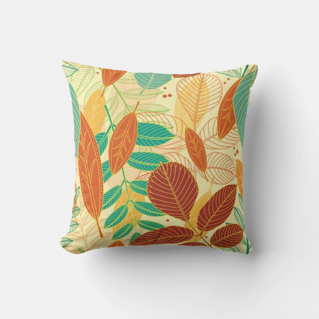 Autumn Leaves Seamless Pattern Cushion (Front)
