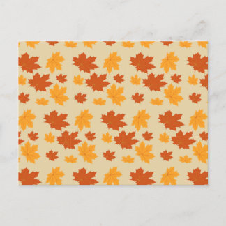 Autumn leaves seamless pattern wallpaper  postcard