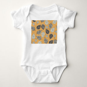 Autumn leaves, seamless vintage pattern. baby bodysuit