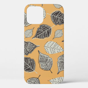 Autumn leaves, seamless vintage pattern. iPhone 12 case