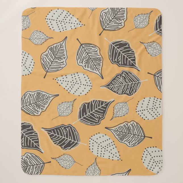 Autumn leaves, seamless vintage pattern. sherpa blanket (Front)