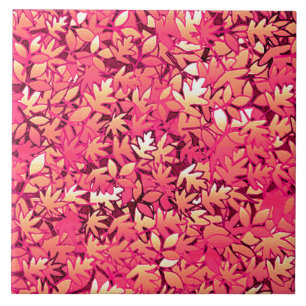 Autumn leaves, shades of red and orange tile