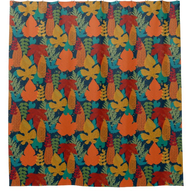 Autumn leaves shower curtain (Front)