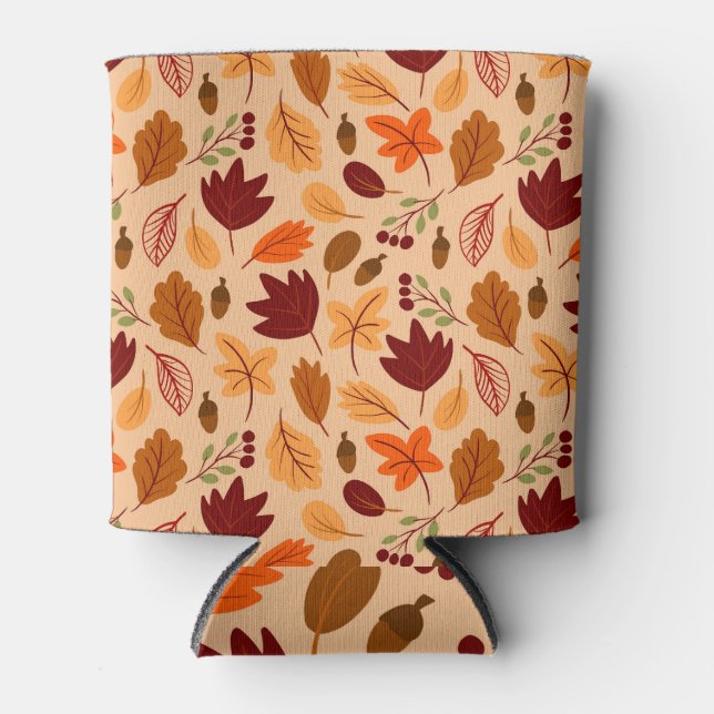 Autumn leaves, simple childish seamless pattern. can cooler (Front)