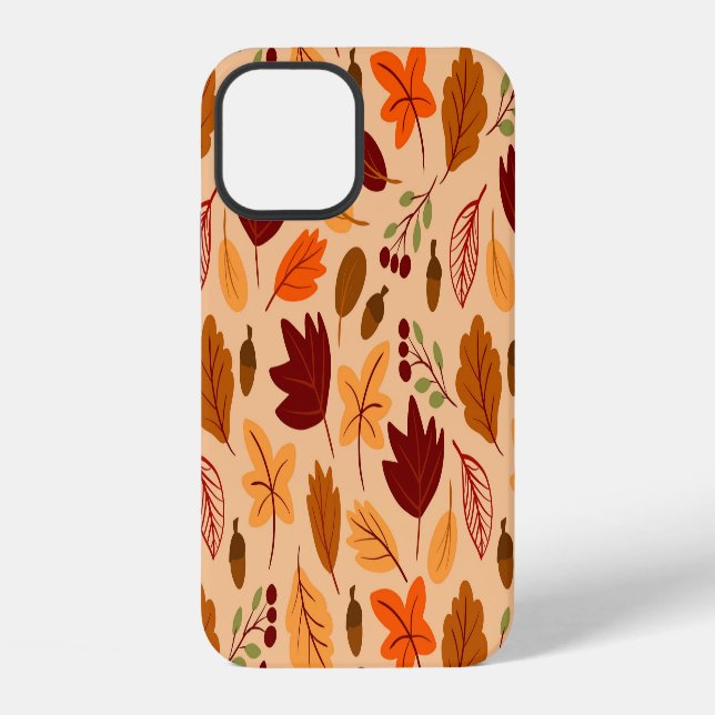 Autumn leaves, simple childish seamless pattern. iPhone case (Back)