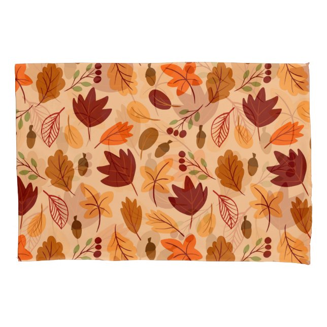 Autumn leaves, simple childish seamless pattern. pillowcase (Front)