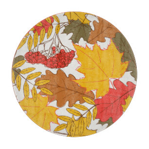 Autumn leaves, simple seamless pattern cutting board
