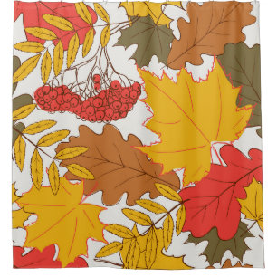 Autumn leaves, simple seamless pattern shower curtain