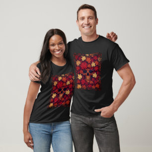 Autumn Leaves & Skull – Surreal Thai Gothic Art T-Shirt