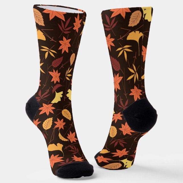 Autumn Leaves Socks Fall (Angled)