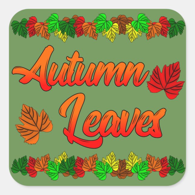 Autumn Leaves Square Sticker (Front)