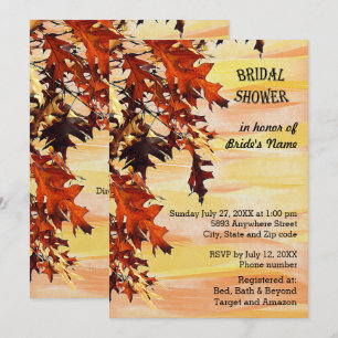 Autumn Leaves Swirl Colour Bridal Shower Invitatio Invitation