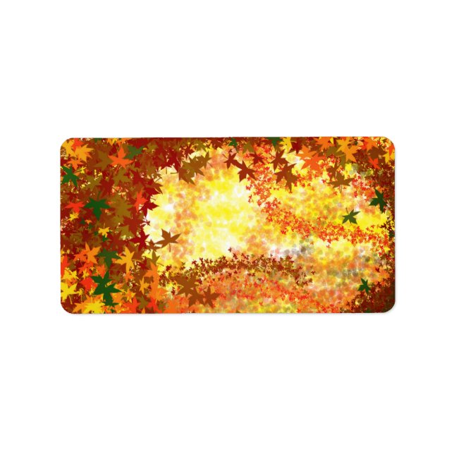 Autumn Leaves Swirl Customisable Label (Front)