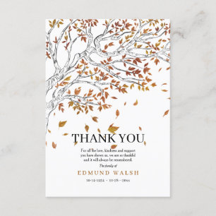 Autumn Leaves Sympathy Thank You Card