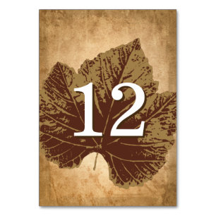 Autumn Leaves Table Card   Rustic Fall Wedding