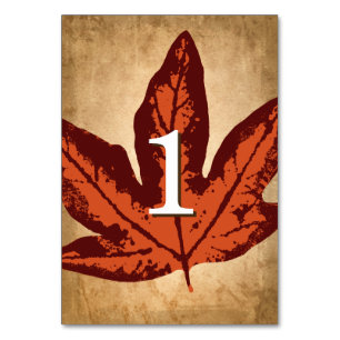 Autumn Leaves Table Cards Rustic Fall Weddings