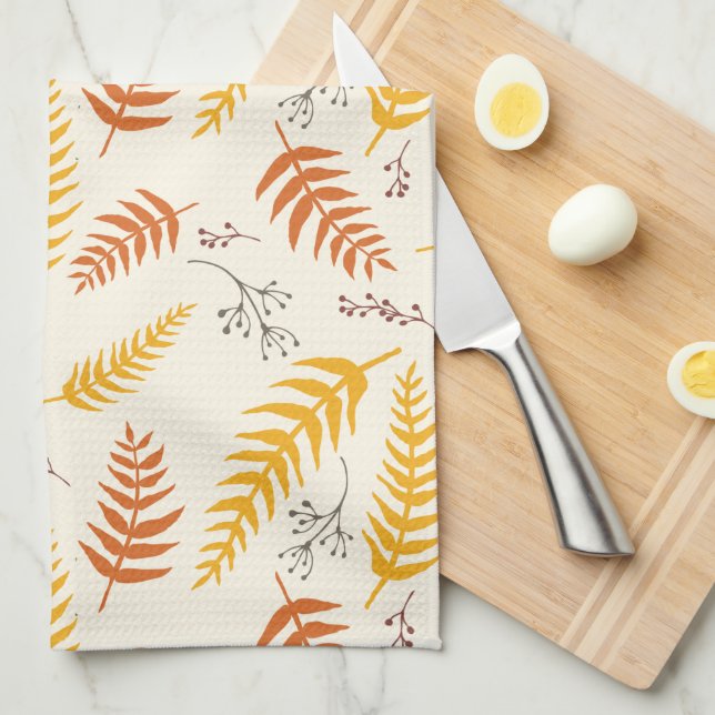 Autumn Leaves Tea Towel (Quarter Fold)