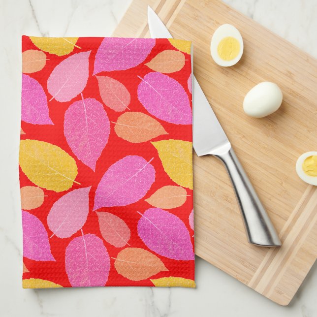 Autumn leaves . tea towel (Quarter Fold)