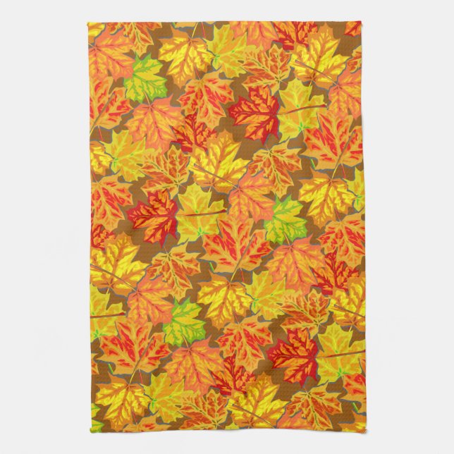 Autumn Leaves Tea Towel (Vertical)