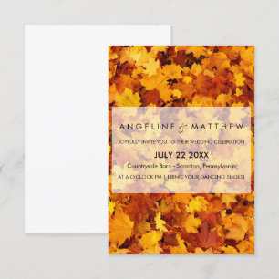 Autumn Leaves Textured Wedding Invitation