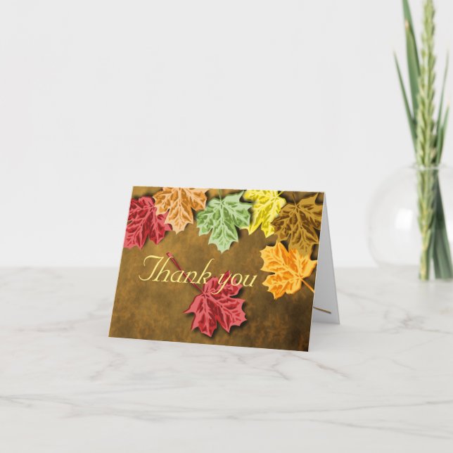 Autumn Leaves Thank You Note Card (Front)
