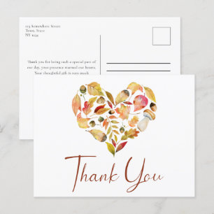 Autumn Leaves Thank You Postcard